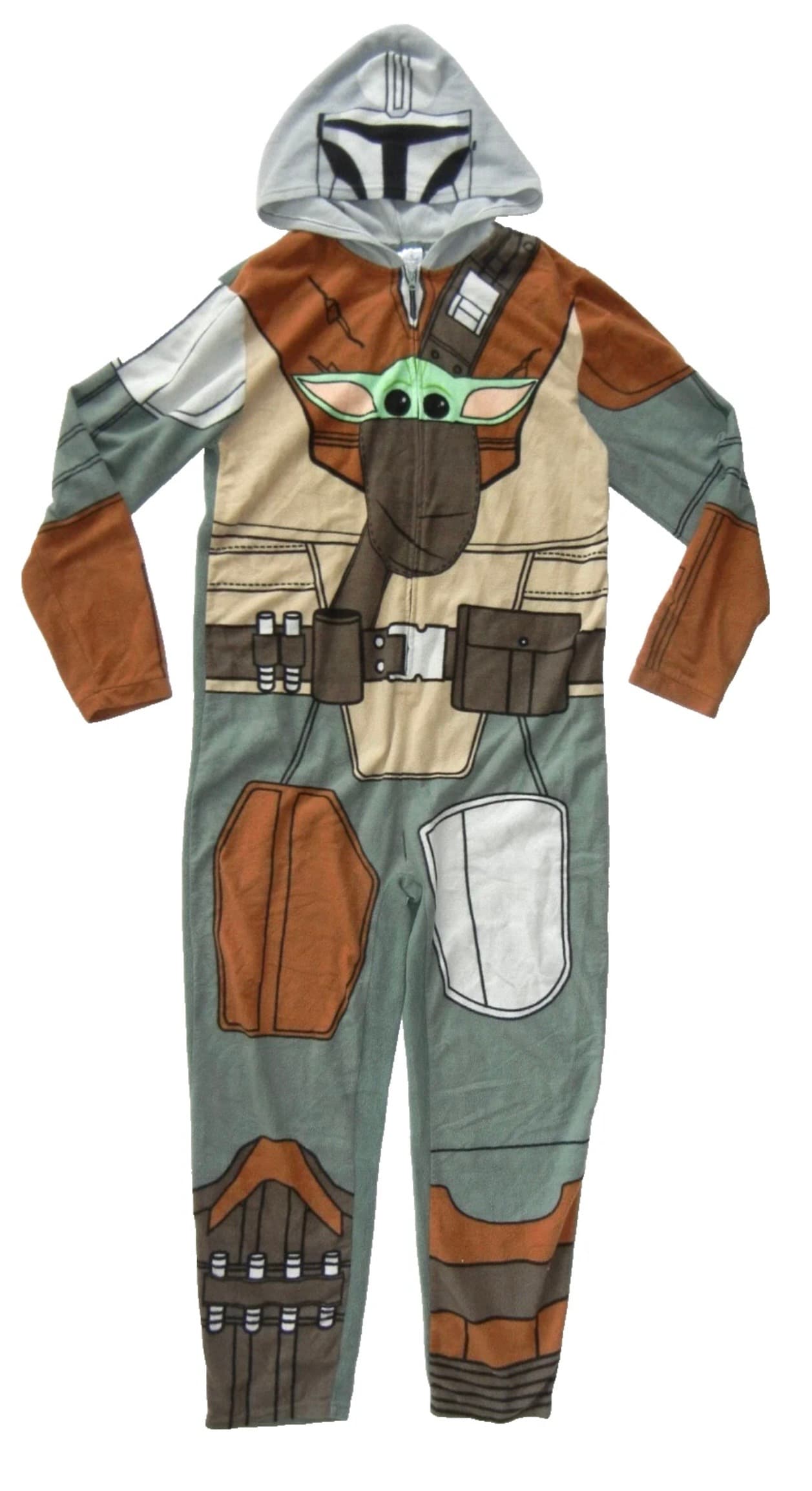 Star Wars Mandalorian union suit pajama with hood cosplay halloween costume size S