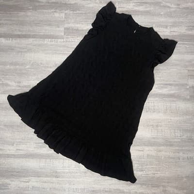 Black sheen extra large Flattering Ruffle dress XL