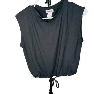 Madrag black sleeveless banded waist shirt size medium
