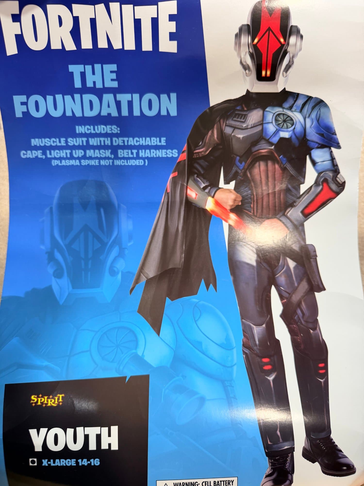 Fortnite The Foundation youth halloween cosplay costume with mask X-large 14-16
