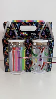 Wheel Of Fortune 16 oz Drinking Glasses-Retro-Iridescent-Wheel Of Fortune Lovers