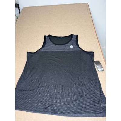 Men's Black Performance Mesh Tank Top big and tall