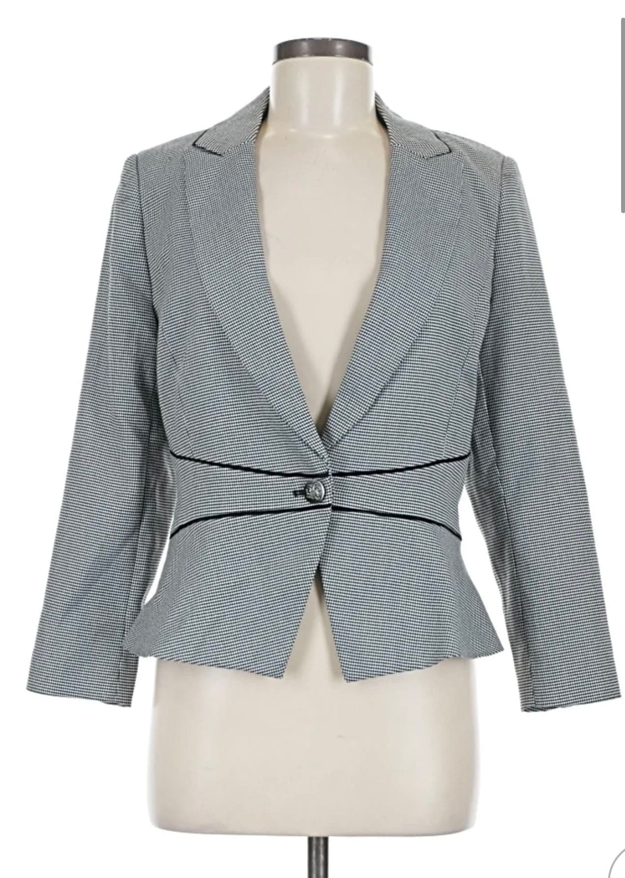Blazer with peplum hem and crest buttons