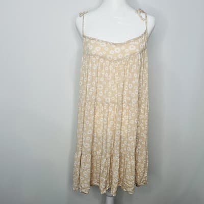 Wild Fable Dress Womens M Yellow Floral Sleeveless Straps Adjustable