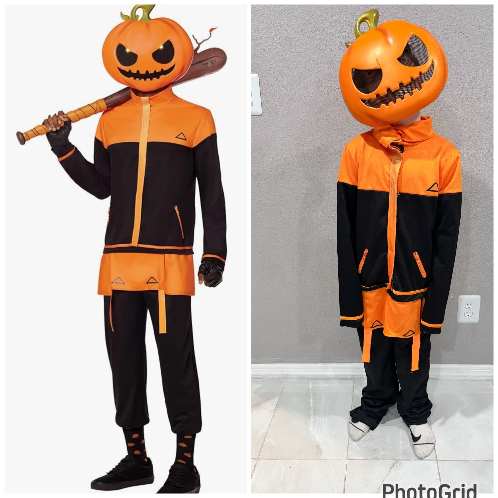 Fortnite punk costume with light up mask kids Halloween cosplay size L 12-14