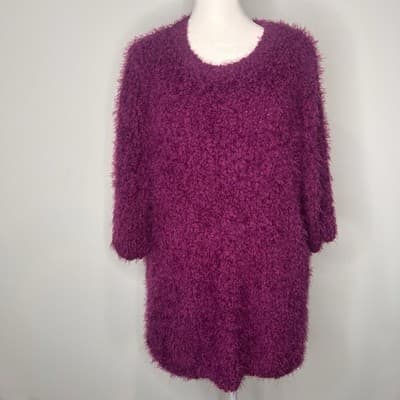 for the republic Fuzzy Cozy Sweater Top Purple Size XL