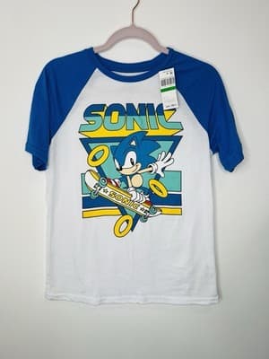 Kids Sonic Shirt Size Large Blue And Yellow