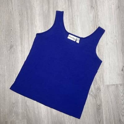 Private Edition By Chicos Royal Blue Tank Top Soft Size 2 Sleeveless Shirt