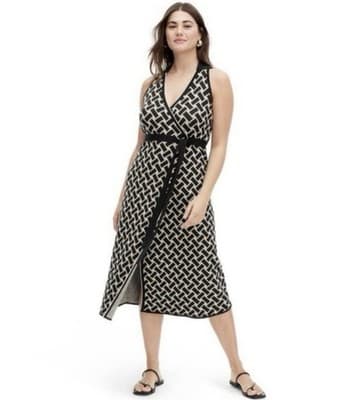 vintage diane von furstenberg Weave Sweater knit Wrap Dress Size Small