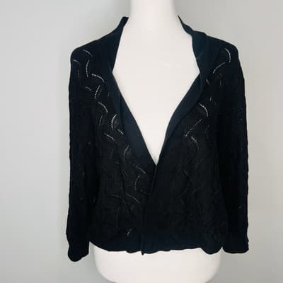 89th And Madison Cardigan Black Sweater Top