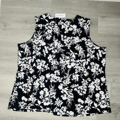 Lane Bryant Size 18/20 Black And White Blouse Top