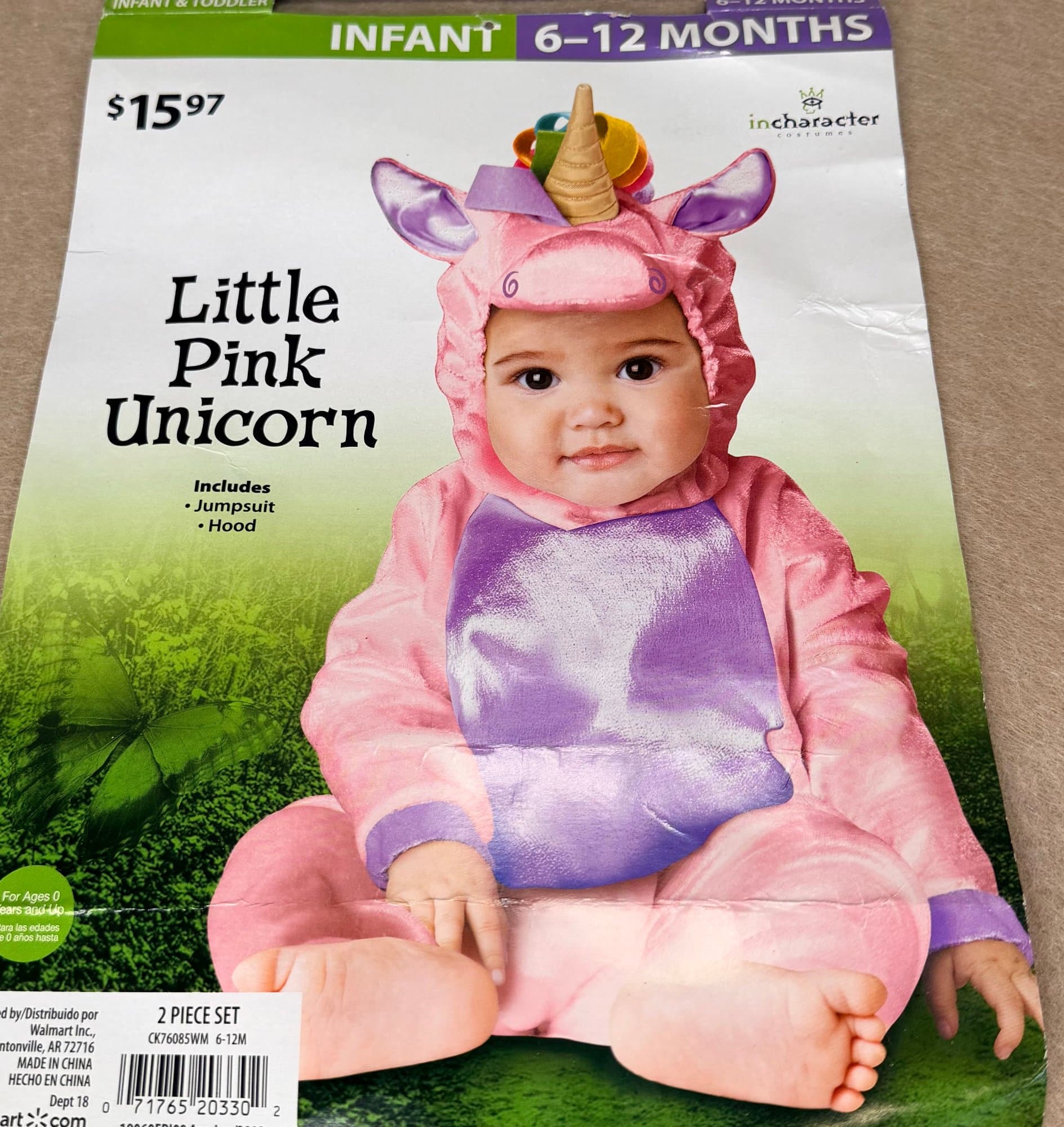 InCharacter Little Pink Unicorn halloween cosplay Costume Infant 6-12M