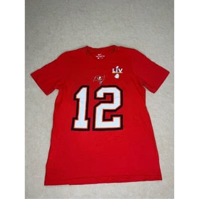 Nike Tampa Bay Buccaneers number 12 Red NFL Tee tom Brady kids size L