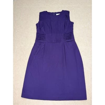 karin stevens Purple Sleeveless Midi Sheath Dress