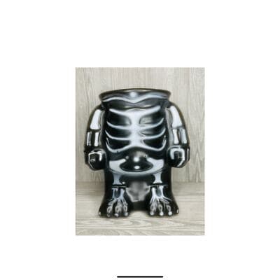 Black And White Skeleton Pumpkin Stand Halloween Decoration