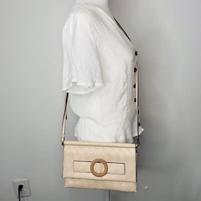 NWT Steve Madden Purse Light Tan Shoulder Woven Design