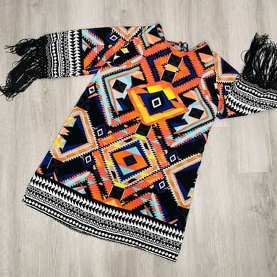 Gb Dillard Hippy boho mini dress Size Large