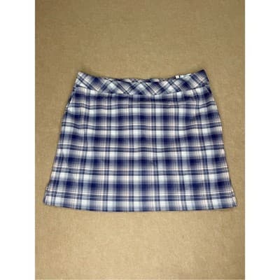 Izod purple and White Plaid Mini Skirt size 14