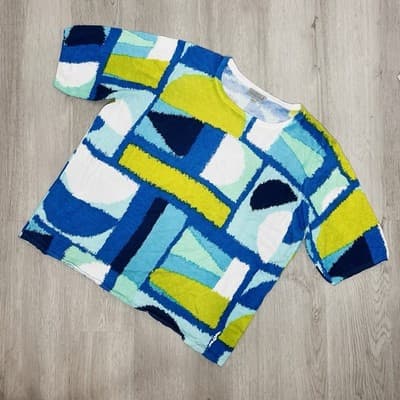 Joseph A Size L Green And Blue Shirt Top
