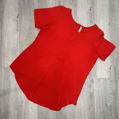 NY collection Professional Festive Dressy red blouse flowy top
