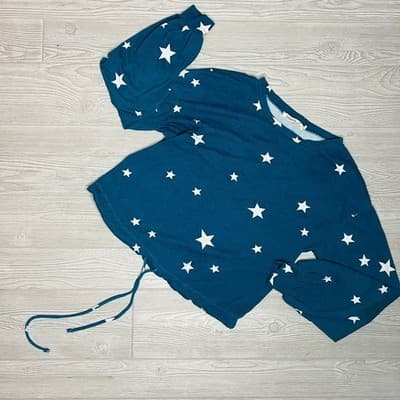 Liberty Love Blue Star Tie Long sleeve Shirt Sweater