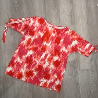 Anne Klein Sport Top Pink Shirt Open Shoulders