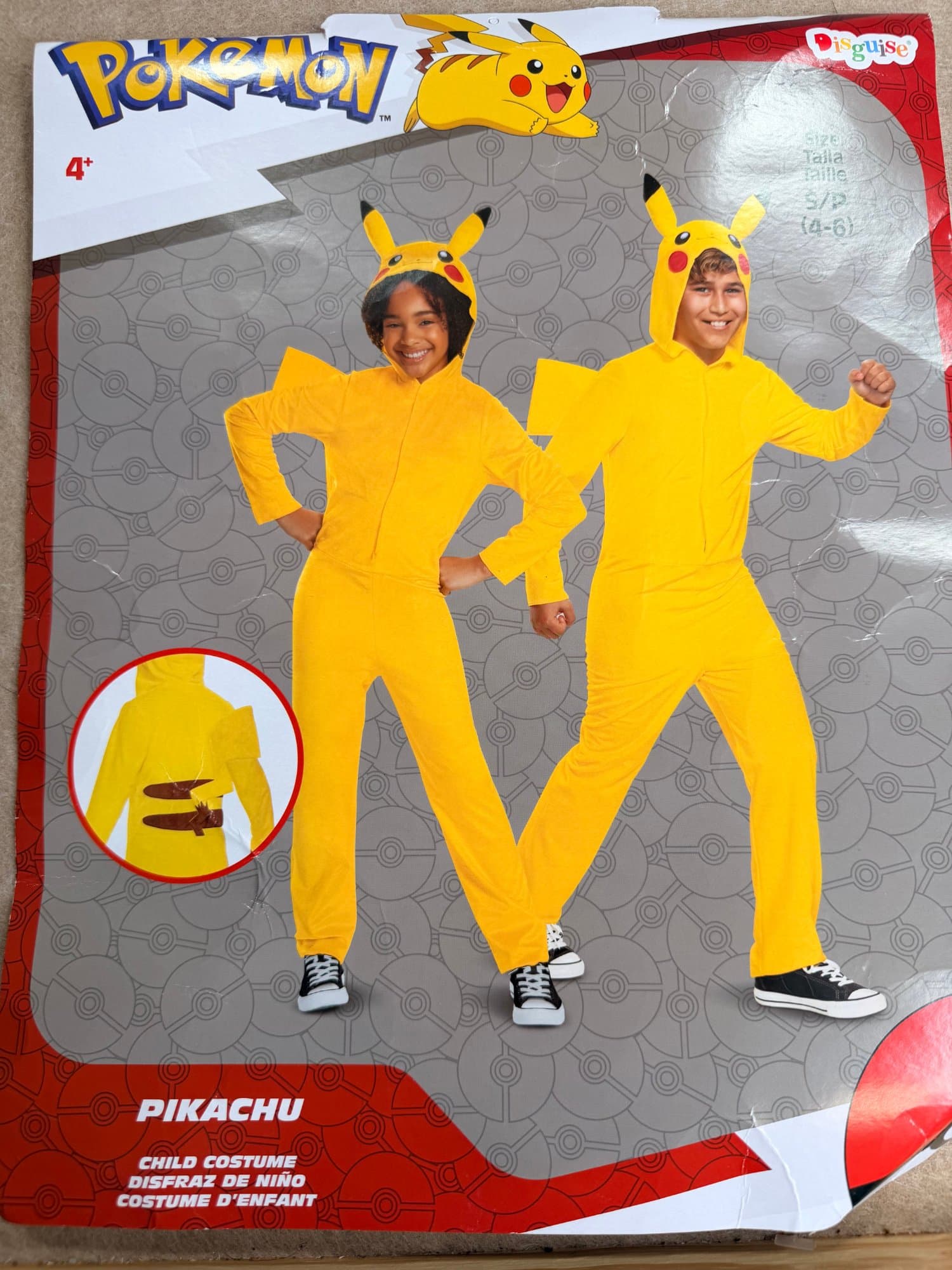 Disguise Pokemon Pikachu child halloween cosplay costume jumpsuit size S (4-6)