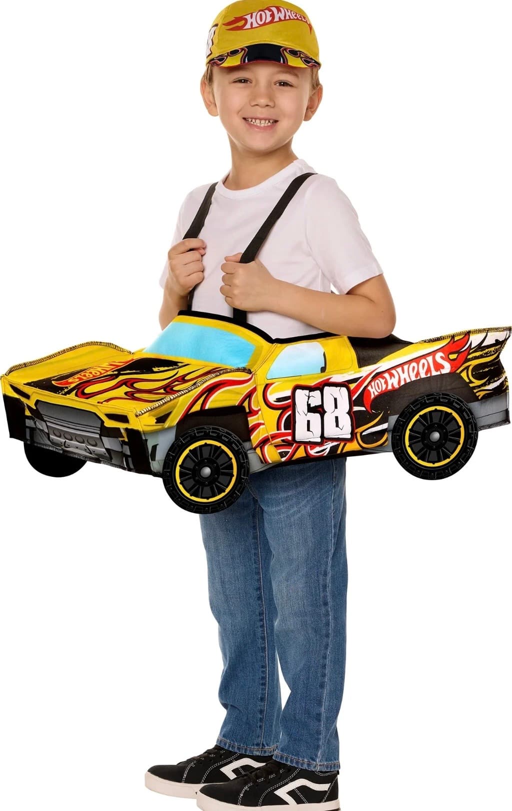 Hot Wheels ride in race car halloween cosplay costume with hat kids size 2-4T