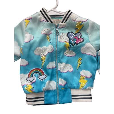 little Girls Don't steal my thunder theme rhinestone bomber jacket