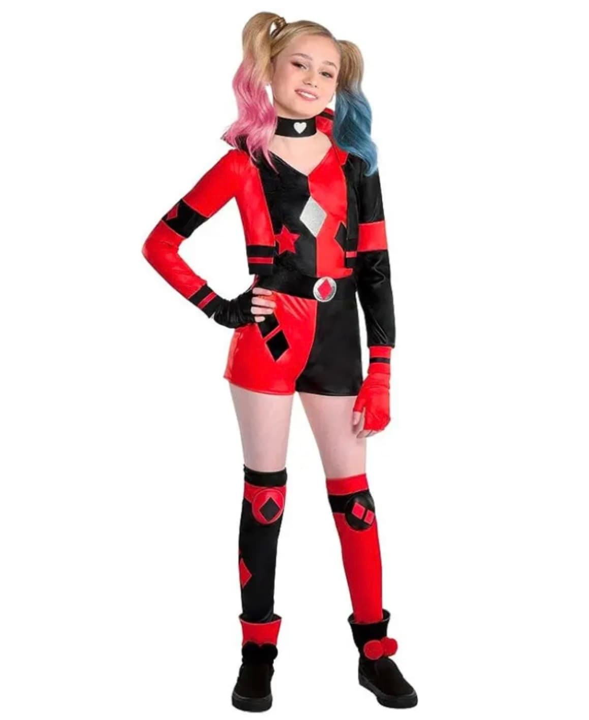 DC Harley Quinn kids halloween cosplay costume with accessories size M 8-10